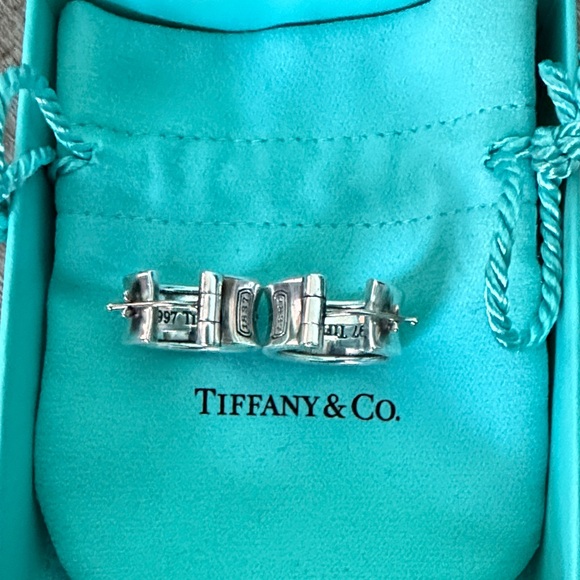 Tiffany & Co. Vintage Sterling Silver 1837 Hoop Earrings - Picture 6 of 8